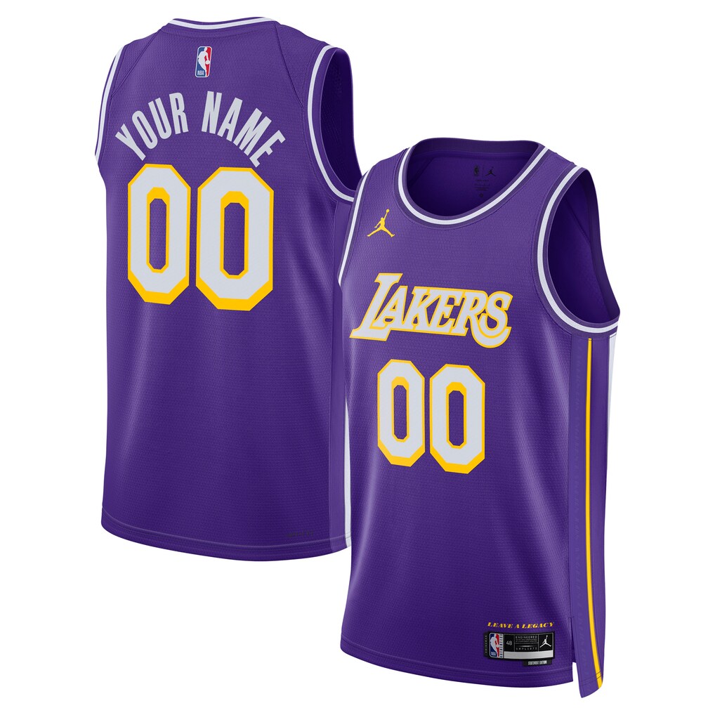 Unisex Los Angeles Lakers Jordan Brand Purple Swingman Custom Jersey - Statement Edition - SUjersey01