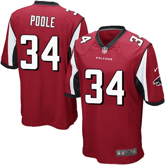 Men's Nike Atlanta Falcons #34 Brian Poole Game Red Team Color NFL Jersey - Ujersey