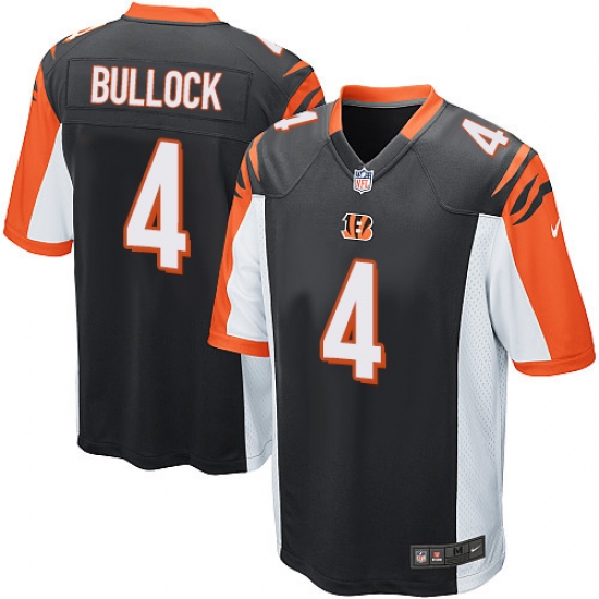 Men's Nike Cincinnati Bengals #4 Randy Bullock Game Black Team Color NFL Jersey - Ujersey