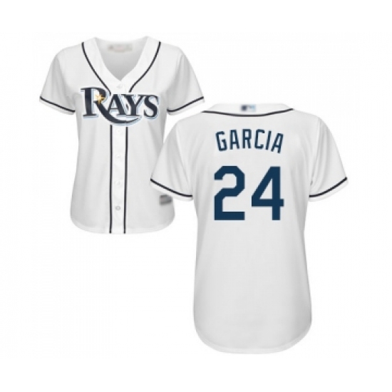 Women's Tampa Bay Rays #24 Avisail Garcia Replica White Home Cool Base Baseball Jersey - Ujersey