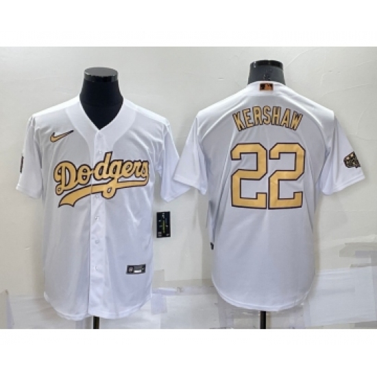 Men's Los Angeles Dodgers #22 Clayton Kershaw White 2022 All Star Stitched Cool Base Nike Jersey - Ujersey