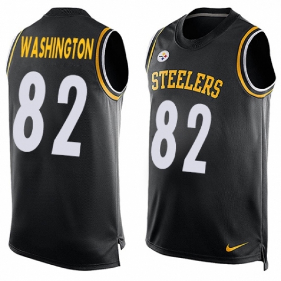 Men's Nike Pittsburgh Steelers #82 James Washington Limited Black Player Name & Number Tank Top NFL Jersey - Ujersey
