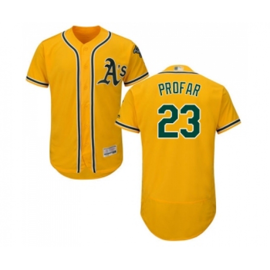 Men's Oakland Athletics #23 Jurickson Profar Gold Alternate Flex Base Authentic Collection Baseball Jersey - Ujersey