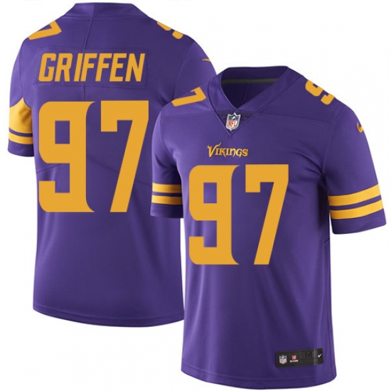 Men's Nike Minnesota Vikings #97 Everson Griffen Limited Purple Rush Vapor Untouchable NFL Jersey - Ujersey