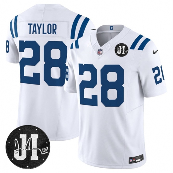 Men's Indianapolis Colts #28 Jonathan Taylor White 2025 F.U.S.E. Jim Irsay Vapor Limited Football Stitched Jersey - Ujersey