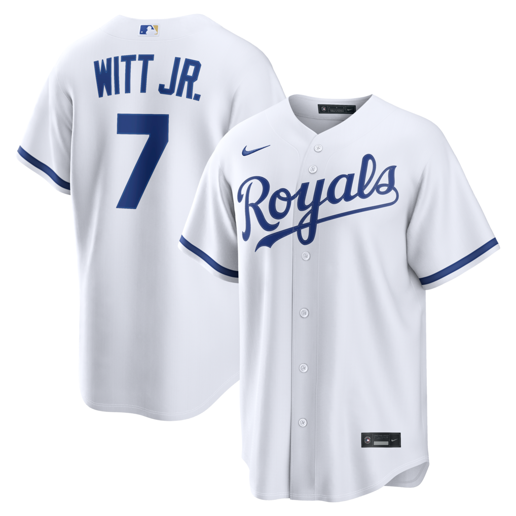 Men's Kansas City Royals Bobby Witt Jr. Nike White Home Replica Jersey - ujerseystore