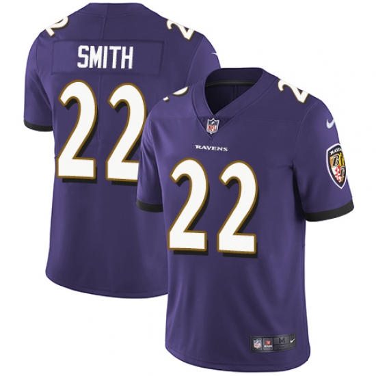 Youth Nike Baltimore Ravens #22 Jimmy Smith Purple Team Color Vapor Untouchable Limited Player NFL Jersey - Ujersey