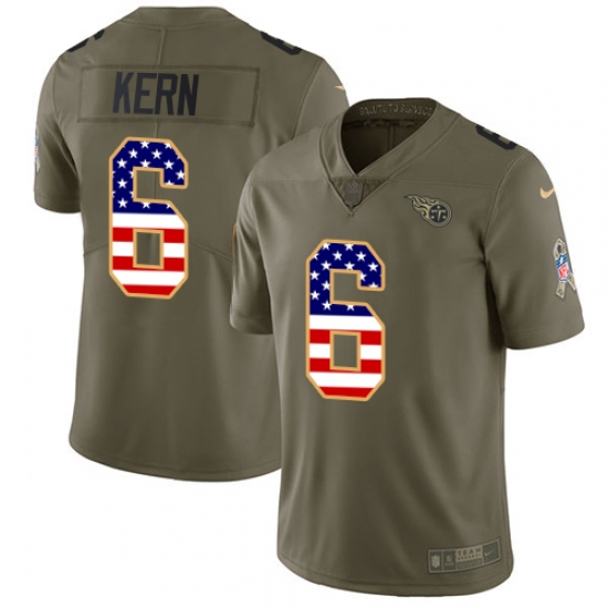 Youth Nike Tennessee Titans #6 Brett Kern Limited Olive/USA Flag 2017 Salute to Service NFL Jersey - Ujersey
