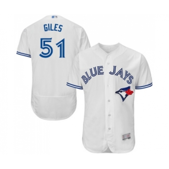 Men's Toronto Blue Jays #51 Ken Giles White Home Flex Base Authentic Collection Baseball Jersey - Ujersey