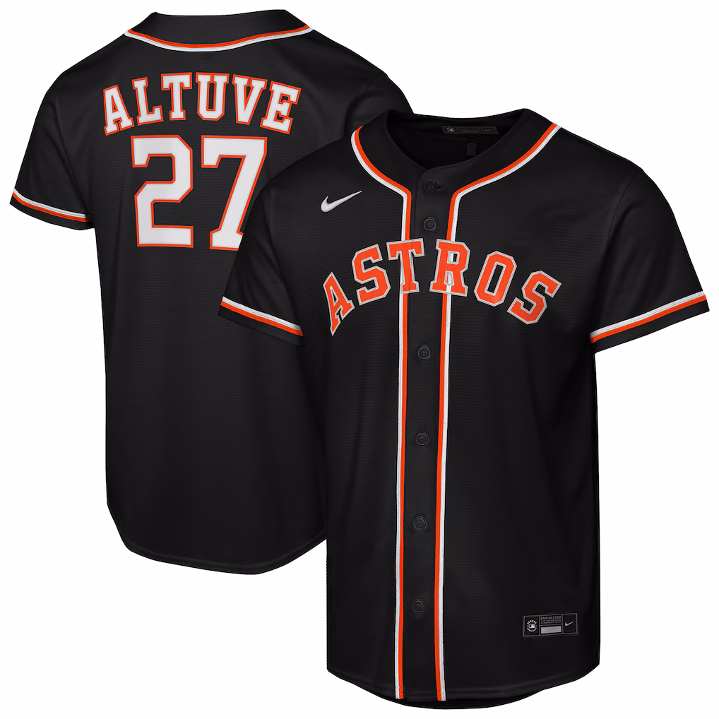 Youth Houston Astros Jose Altuve Nike Black Fashion Replica Player Jersey - Ujersey