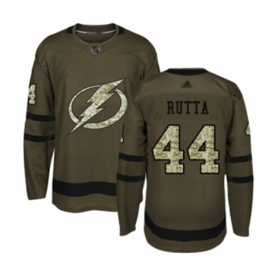 Youth Tampa Bay Lightning #44 Jan Rutta Authentic Green Salute to Service Hockey Jersey - Ujersey