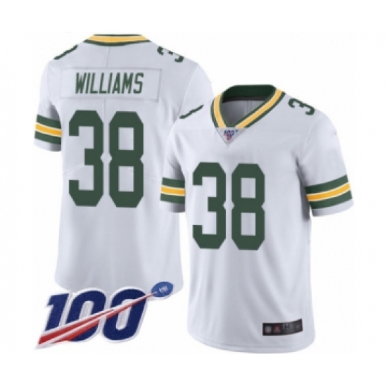 Men's Green Bay Packers #38 Tramon Williams White Vapor Untouchable Limited Player 100th Season Football Jersey - Ujersey