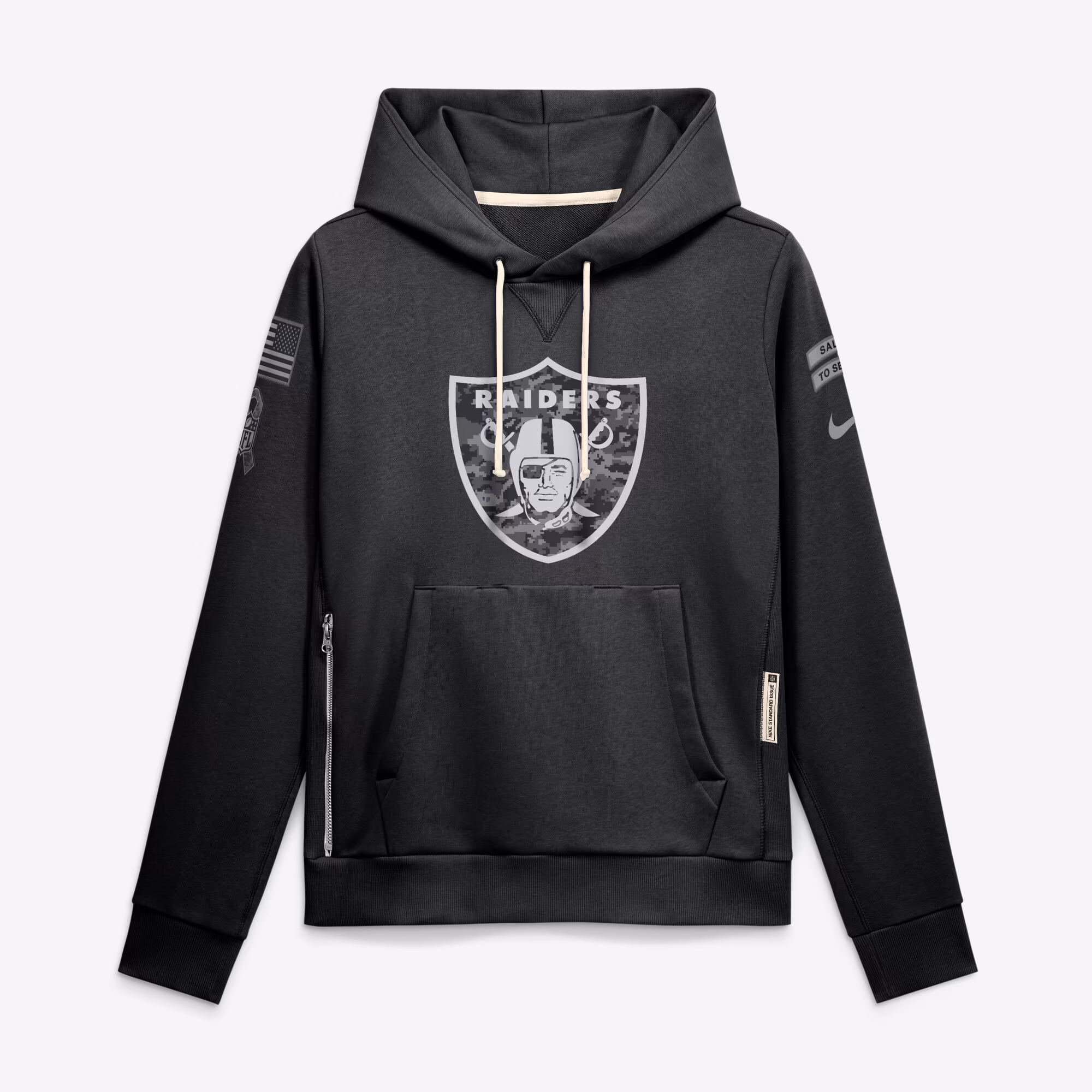 Women's Las Vegas Raiders  Nike Black 2026 Salute to Service Sideline Dri-FIT Pullover Hoodie - Ujersey