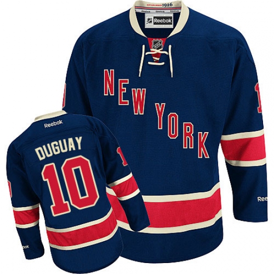 Youth Reebok New York Rangers #10 Ron Duguay Authentic Navy Blue Third NHL Jersey - Ujersey
