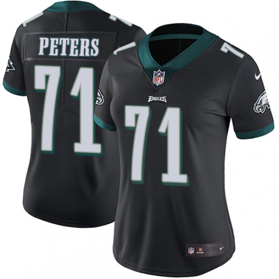 Women's Nike Philadelphia Eagles #71 Jason Peters Black Alternate Vapor Untouchable Limited Player NFL Jersey - Ujersey