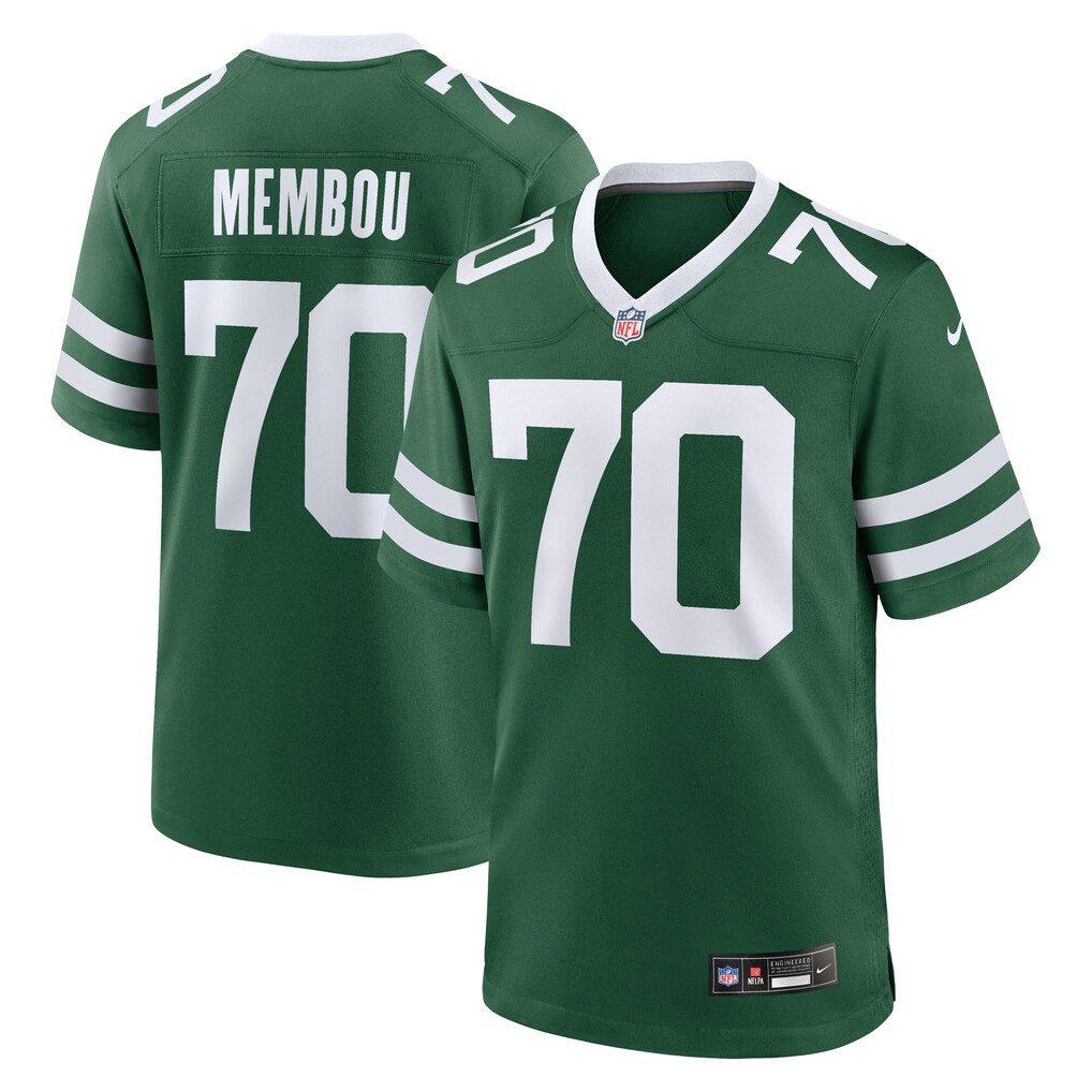 Men's New York Jets Armand Membou Nike Green Team Game Jersey - ujerseystore