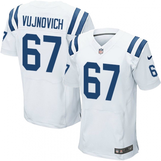 Men's Nike Indianapolis Colts #67 Jeremy Vujnovich Elite White NFL Jersey - Ujersey
