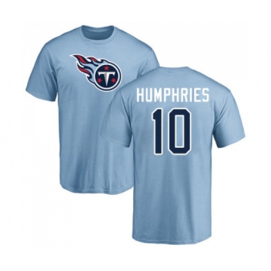 Football Tennessee Titans #10 Adam Humphries Light Blue Name & Number Logo T-Shirt - Ujersey