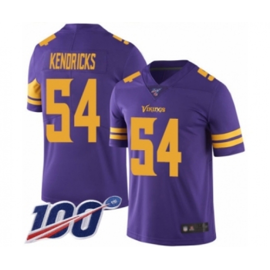 Men's Minnesota Vikings #54 Eric Kendricks Limited Purple Rush Vapor Untouchable 100th Season Football Jersey - Ujersey