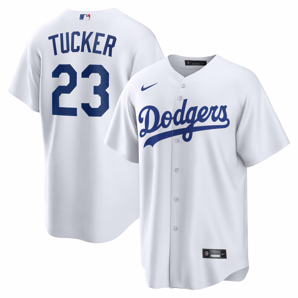 Men's Los Angeles Dodgers Kyle Tucker Nike White Home Replica Jersey - Ujersey