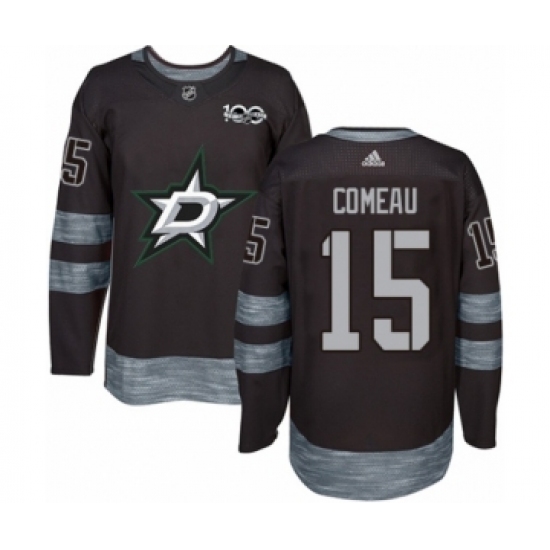 Men's Adidas Dallas Stars #15 Blake Comeau Authentic Black 1917-2017 100th Anniversary NHL Jersey - Ujersey