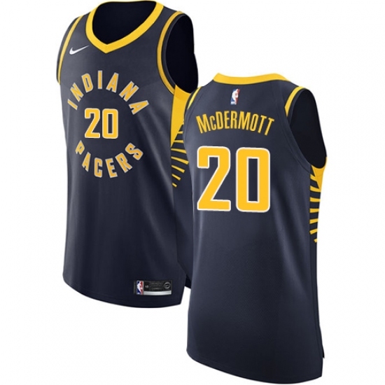 Men's Nike Indiana Pacers #20 Doug McDermott Authentic Navy Blue NBA Jersey - Icon Edition - Ujersey