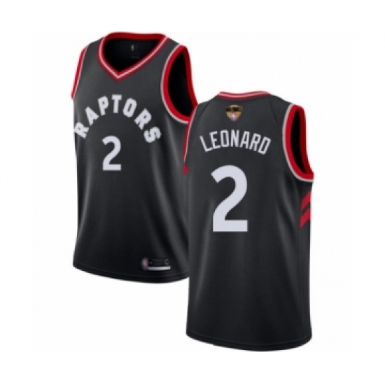 Men's Toronto Raptors #2 Kawhi Leonard Swingman Black 2019 Basketball Finals Bound Jersey Statement Edition - Ujersey