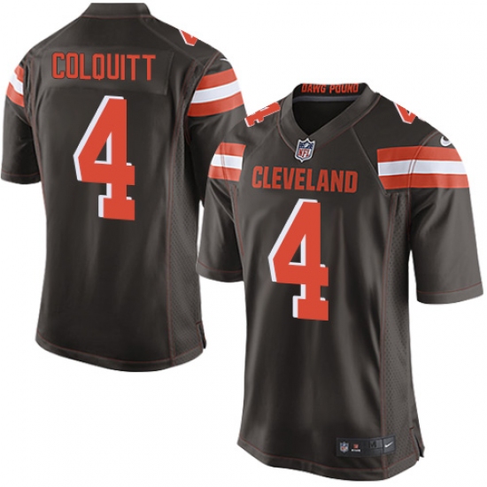 Men's Nike Cleveland Browns #4 Britton Colquitt Game Brown Team Color NFL Jersey - Ujersey