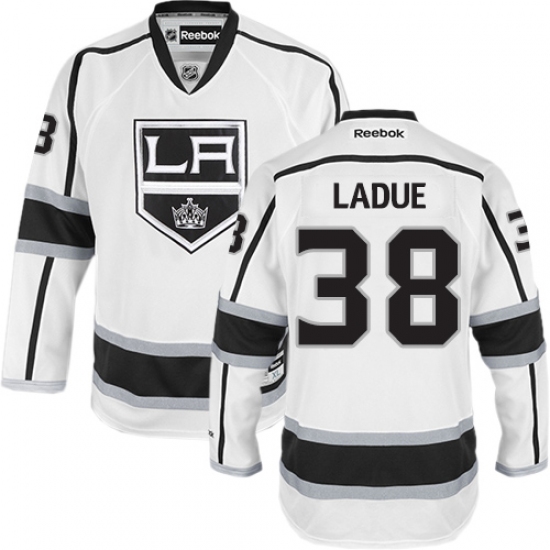 Men's Reebok Los Angeles Kings #38 Paul LaDue Authentic White Away NHL Jersey - Ujersey
