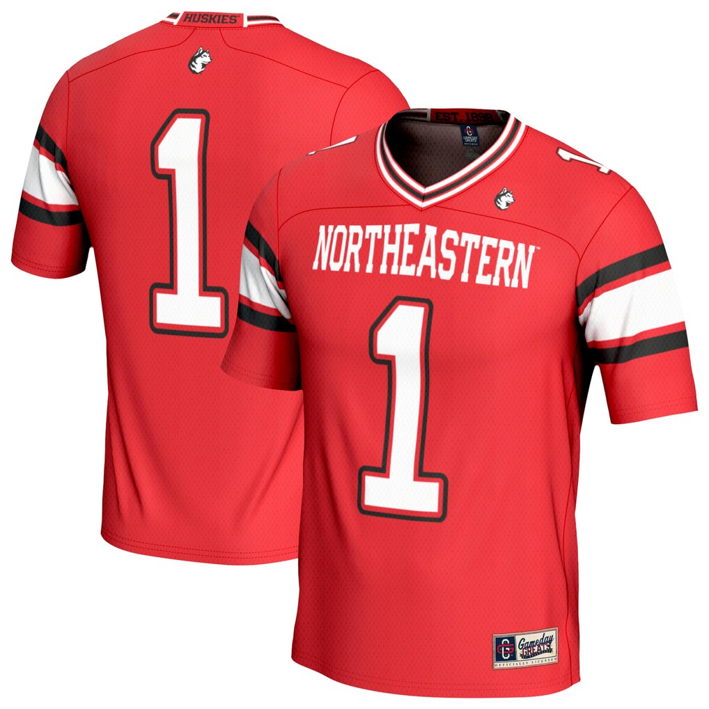 Youth GameDay Greats Red #1 Northeastern Huskies Lightweight Collegiate Football Fashion Jersey - ujerseystore