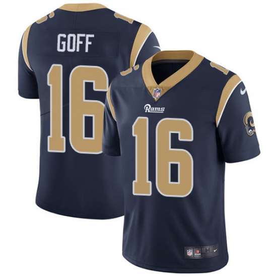 Youth Nike Los Angeles Rams #16 Jared Goff Navy Blue Team Color Vapor Untouchable Limited Player NFL Jersey - Ujersey