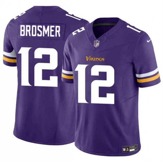Men's Minnesota Vikings #12 Max Brosmer Purple 2025 F.U.S.E. Vapor Untouchable Limited Football Stitched Jersey - Ujersey