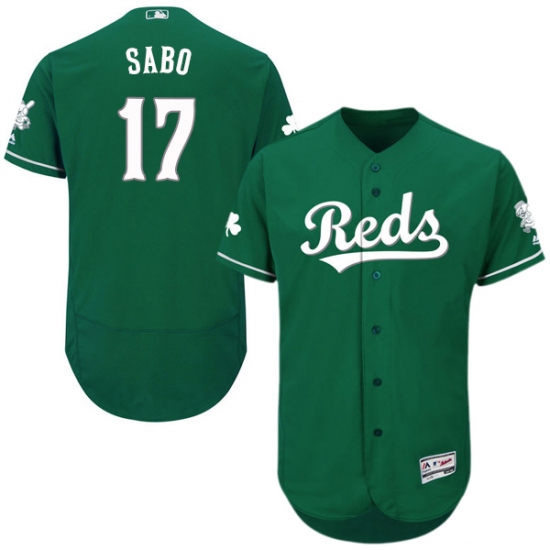 Men's Majestic Cincinnati Reds #17 Chris Sabo Green Celtic Flexbase Authentic Collection MLB Jersey - Ujersey