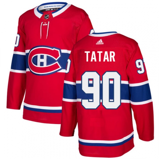 Men's Adidas Montreal Canadiens #90 Tomas Tatar Authentic Red Home NHL Jersey - Ujersey