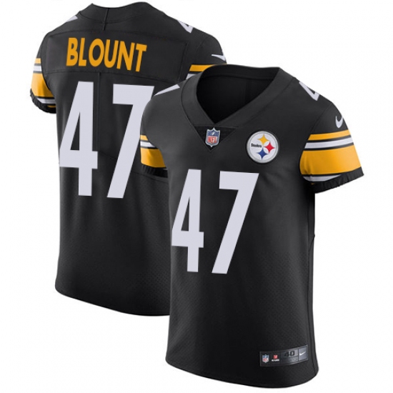 Men's Nike Pittsburgh Steelers #47 Mel Blount Black Team Color Vapor Untouchable Elite Player NFL Jersey - Ujersey