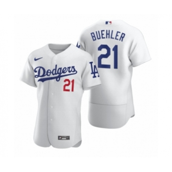 Men's Los Angeles Dodgers #21 Walker Buehler Nike White 2020 Authentic Jersey - Ujersey