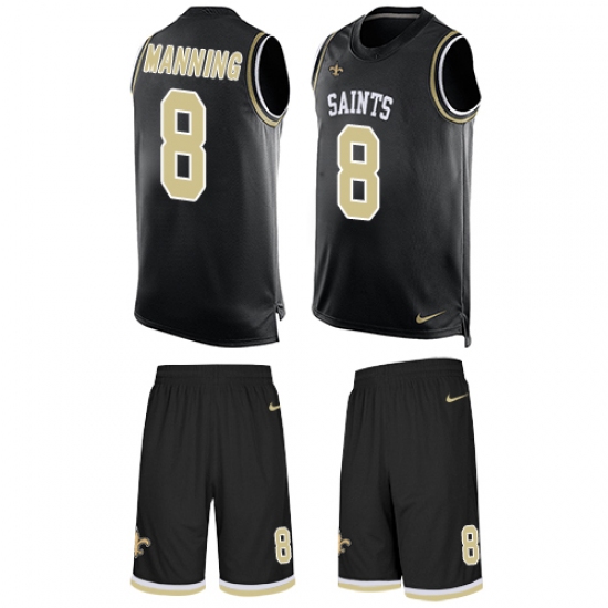 Men's Nike New Orleans Saints #8 Archie Manning Limited Black Tank Top Suit NFL Jersey - Ujersey