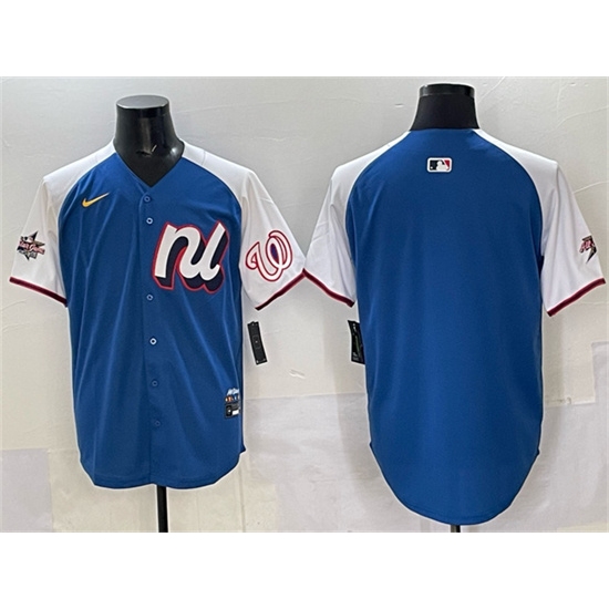 Men's National League Washington Nationals Blank Blue Alternate 2025 All-Star Edition Limited Stitched Baseball Jersey - Ujersey