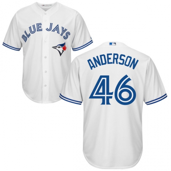 Youth Majestic Toronto Blue Jays #46 Brett Anderson Authentic White Home MLB Jersey - Ujersey