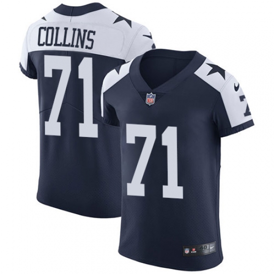 Men's Nike Dallas Cowboys #71 La'el Collins Navy Blue Throwback Alternate Vapor Untouchable Elite Player NFL Jersey - Ujersey