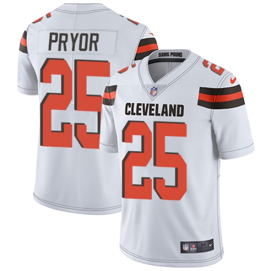 Youth Nike Cleveland Browns #25 Calvin Pryor White Vapor Untouchable Limited Player NFL Jersey - Ujersey