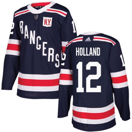 Youth Adidas New York Rangers #12 Peter Holland Authentic Navy Blue 2018 Winter Classic NHL Jersey - Ujersey