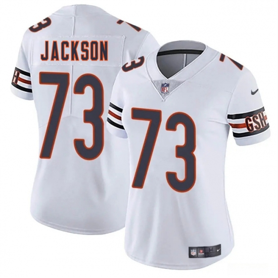 Women's Chicago Bears #73 Jonah Jackson White 2025 Vapor Stitched Jersey(Run Small) - Ujersey