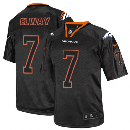 Youth Nike Denver Broncos #7 John Elway Elite Lights Out Black NFL Jersey - Ujersey