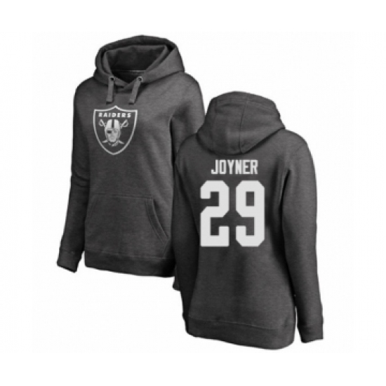Football Women's Oakland Raiders #29 Lamarcus Joyner Ash One Color Pullover Hoodie - Ujersey