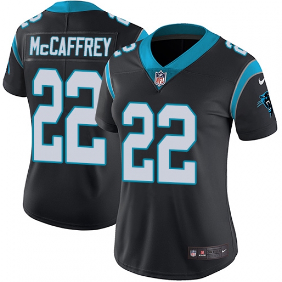 Women's Nike Carolina Panthers #22 Christian McCaffrey Black Team Color Vapor Untouchable Limited Player NFL Jersey - Ujersey