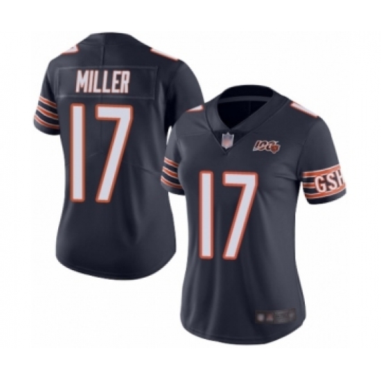 Women's Chicago Bears #17 Anthony Miller Navy Blue Team Color 100th Season Limited Football Jersey - Ujersey