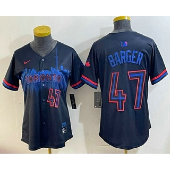 Women's Toronto Blue Jays #47 Addison Barger Black 2024 City Connect Limited Stitched Jersey - Ujersey