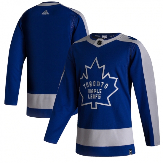 Men's Toronto Maple Leafs adidas Blank Blue 2020-21 Reverse Retro Authentic Jersey - Ujersey