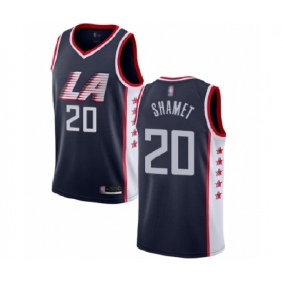 Women's Los Angeles Clippers #20 Landry Shamet Swingman Navy Blue Basketball Jersey - City Edition